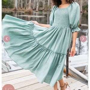 Lani dress in Eucalyptus